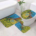 Tuvalu and Australia Together Bathroom Set Tapa Pattern and Aboriginal mix Culture