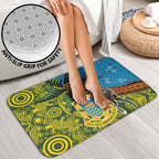 Tuvalu and Australia Together Bathroom Set Tapa Pattern and Aboriginal mix Culture