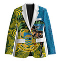 Tuvalu and Australia Together Blazer Tapa Pattern and Aboriginal mix Culture
