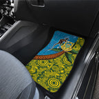 Tuvalu and Australia Together Car Mats Tapa Pattern and Aboriginal mix Culture