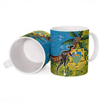 Tuvalu and Australia Together Ceramic Mug Tapa Pattern and Aboriginal mix Culture