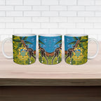 Tuvalu and Australia Together Ceramic Mug Tapa Pattern and Aboriginal mix Culture