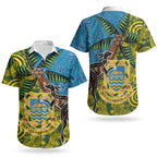 Tuvalu and Australia Together Couples Matching Off Shoulder Maxi Dress and Hawaiian Shirt Tapa Pattern and Aboriginal mix Culture