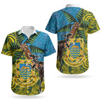 Tuvalu and Australia Together Couples Matching Tank Maxi Dress and Hawaiian Shirt Tapa Pattern and Aboriginal mix Culture