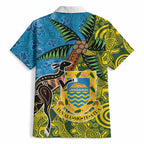 Tuvalu and Australia Together Hawaiian Shirt Tapa Pattern and Aboriginal mix Culture