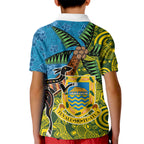 Tuvalu and Australia Together Kid Polo Shirt Tapa Pattern and Aboriginal mix Culture