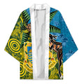 Tuvalu and Australia Together Kimono Tapa Pattern and Aboriginal mix Culture