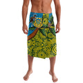 Tuvalu and Australia Together Lavalava Tapa Pattern and Aboriginal mix Culture