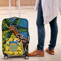 Tuvalu and Australia Together Luggage Cover Tapa Pattern and Aboriginal mix Culture