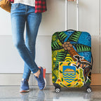 Tuvalu and Australia Together Luggage Cover Tapa Pattern and Aboriginal mix Culture