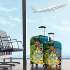 Tuvalu and Australia Together Luggage Cover Tapa Pattern and Aboriginal mix Culture