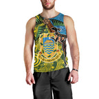 Tuvalu and Australia Together Men Tank Top Tapa Pattern and Aboriginal mix Culture