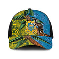 Tuvalu and Australia Together Mesh Trucker Cap Tapa Pattern and Aboriginal mix Culture