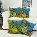 Tuvalu and Australia Together Pillow Cover Tapa Pattern and Aboriginal mix Culture