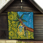 Tuvalu and Australia Together Quilt Tapa Pattern and Aboriginal mix Culture