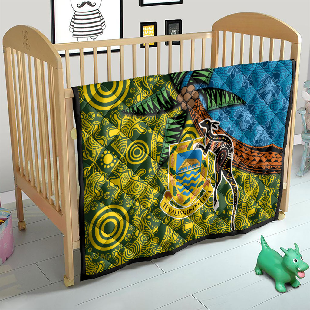 Tuvalu and Australia Together Quilt Tapa Pattern and Aboriginal mix Culture