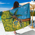 Tuvalu and Australia Together Sarong Tapa Pattern and Aboriginal mix Culture