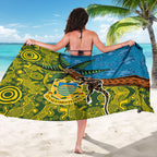 Tuvalu and Australia Together Sarong Tapa Pattern and Aboriginal mix Culture
