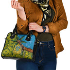 Tuvalu and Australia Together Shoulder Handbag Tapa Pattern and Aboriginal mix Culture