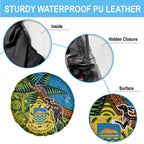 Tuvalu and Australia Together Spare Tire Cover Tapa Pattern and Aboriginal mix Culture