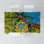 Tuvalu and Australia Together Tablecloth Tapa Pattern and Aboriginal mix Culture
