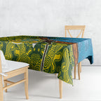 Tuvalu and Australia Together Tablecloth Tapa Pattern and Aboriginal mix Culture