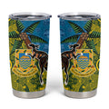 Tuvalu and Australia Together Tumbler Cup Tapa Pattern and Aboriginal mix Culture