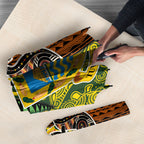 Tuvalu and Australia Together Umbrella Tapa Pattern and Aboriginal mix Culture