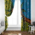 Tuvalu and Australia Together Window Curtain Tapa Pattern and Aboriginal mix Culture