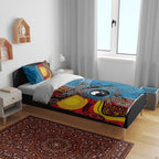 Personalised Australia and Fiji Together Bedding Set Tribal Palm Tree with Tapa and Aboriginal Animals Half Style