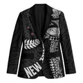 Aotearoa Volleyball Custom Blazer Silver Ferns and Maori Tribal Black