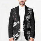 Aotearoa Volleyball Custom Blazer Silver Ferns and Maori Tribal Black