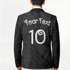 Aotearoa Volleyball Custom Blazer Silver Ferns and Maori Tribal Black