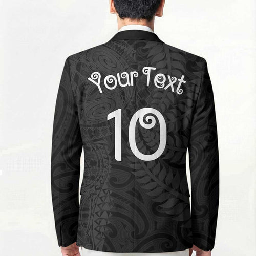 Aotearoa Volleyball Custom Blazer Silver Ferns and Maori Tribal Black