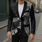 Aotearoa Volleyball Custom Blazer Silver Ferns and Maori Tribal Black