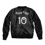 Aotearoa Volleyball Custom Bomber Jacket Silver Ferns and Maori Tribal Black