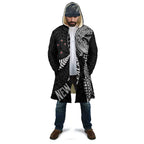 Aotearoa Volleyball Custom Cloak Silver Ferns and Maori Tribal Black