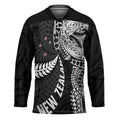 Aotearoa Volleyball Custom Hockey Jersey Silver Ferns and Maori Tribal Black