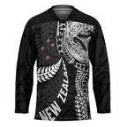Aotearoa Volleyball Custom Hockey Jersey Silver Ferns and Maori Tribal Black