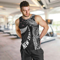 Aotearoa Volleyball Custom Men Tank Top Silver Ferns and Maori Tribal Black