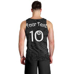 Aotearoa Volleyball Custom Men Tank Top Silver Ferns and Maori Tribal Black