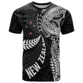 Aotearoa Volleyball Custom T Shirt Silver Ferns and Maori Tribal Black