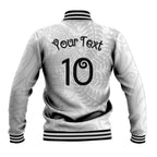Aotearoa Volleyball Custom Baseball Jacket Silver Ferns and Maori Tribal White