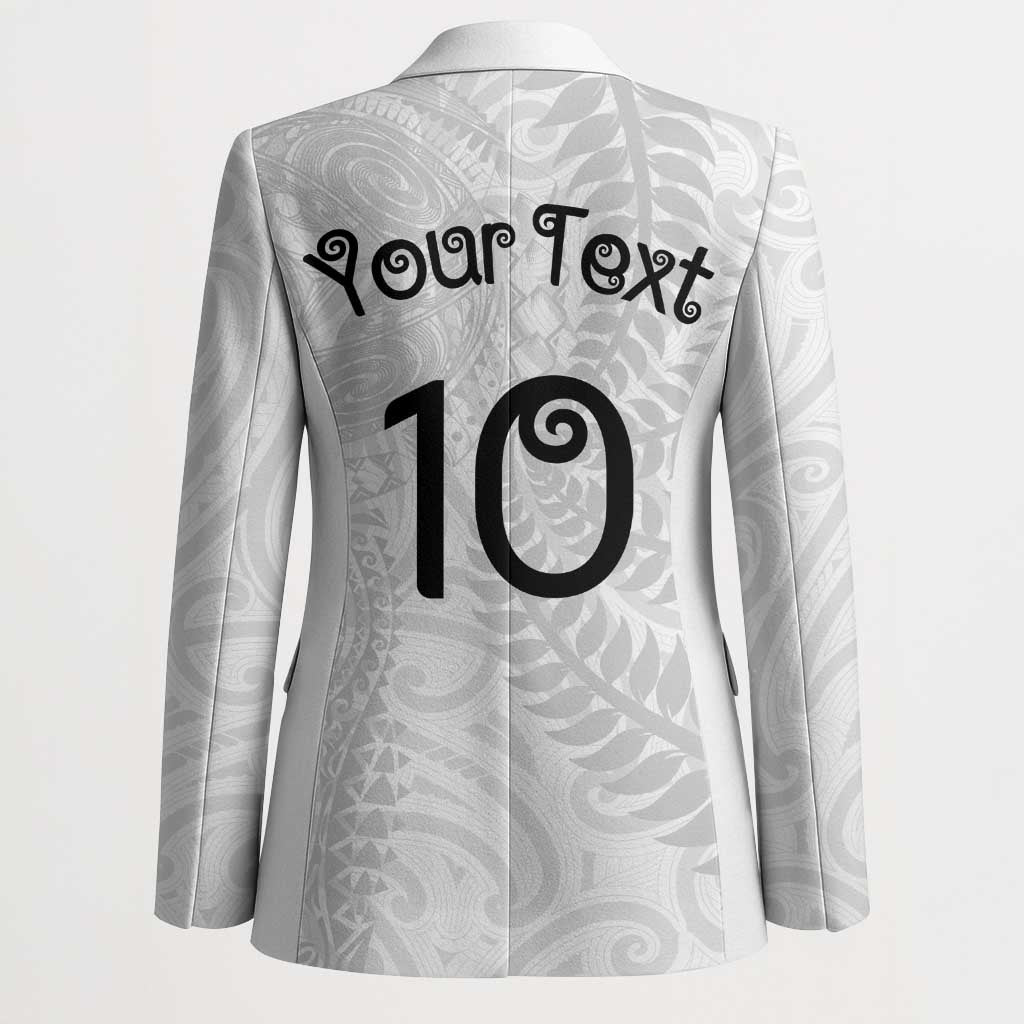 Aotearoa Volleyball Custom Blazer Silver Ferns and Maori Tribal White