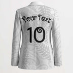 Aotearoa Volleyball Custom Blazer Silver Ferns and Maori Tribal White