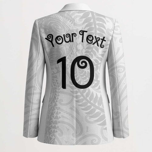Aotearoa Volleyball Custom Blazer Silver Ferns and Maori Tribal White