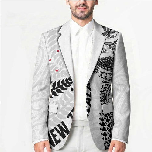 Aotearoa Volleyball Custom Blazer Silver Ferns and Maori Tribal White