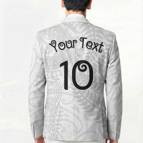 Aotearoa Volleyball Custom Blazer Silver Ferns and Maori Tribal White