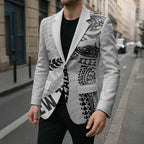 Aotearoa Volleyball Custom Blazer Silver Ferns and Maori Tribal White