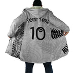 Aotearoa Volleyball Custom Cloak Silver Ferns and Maori Tribal White